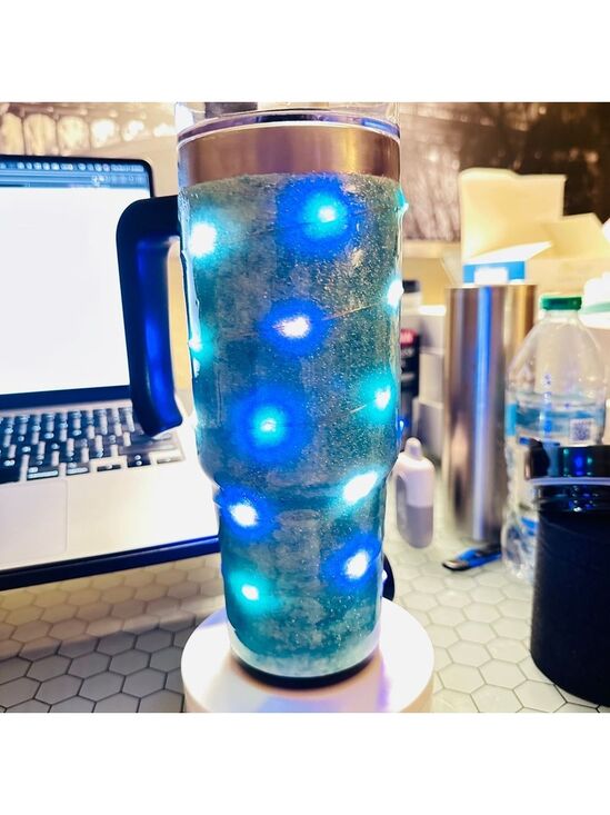 Handmade Other - LED Light-Up Epoxy Tumbler with Handle 30 oz